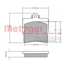 1170016 METZGER Комплект тормозных колодок, дисковый тормоз