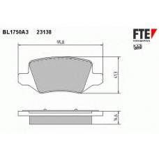 BL1750A3 FTE Комплект тормозных колодок, дисковый тормоз
