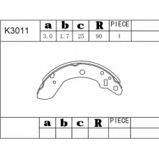 K3011 ASIMCO Комплект тормозных колодок
