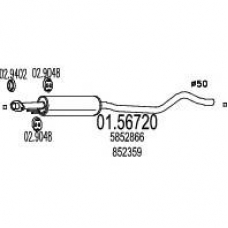 01.56720 MTS Средний глушитель выхлопных газов