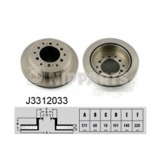 J3312033 NIPPARTS Тормозной диск