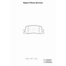 T361A26 NPS Комплект тормозных колодок, дисковый тормоз