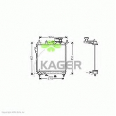 31-0524 KAGER Радиатор, охлаждение двигателя