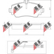37336 ABS Комплект тормозных колодок, дисковый тормоз