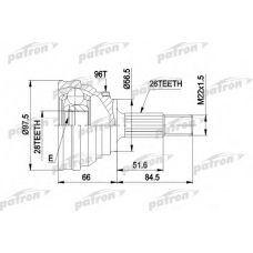 PCV1203 PATRON Шарнирный комплект, приводной вал