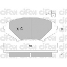 822-732-0 CIFAM Комплект тормозных колодок, дисковый тормоз