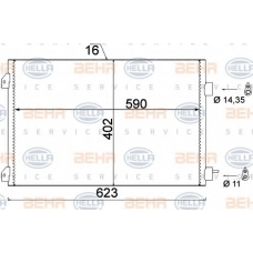 8FC 351 310-791 HELLA Конденсатор, кондиционер