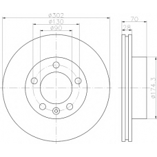 MDC2240 MINTEX Тормозной диск