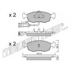 096.0 TRUSTING Комплект тормозных колодок, дисковый тормоз