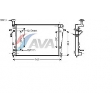 HY2211 AVA Радиатор, охлаждение двигателя