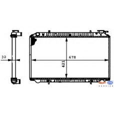 8MK 376 712-731 HELLA Радиатор, охлаждение двигателя