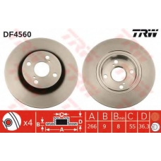 DF4560 TRW Тормозной диск