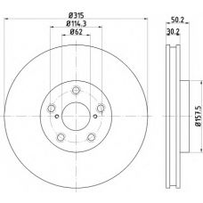 MDC2638 MINTEX Тормозной диск