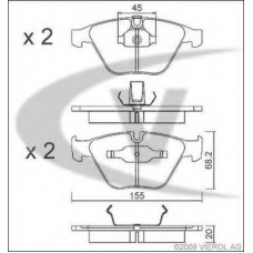 V20-8156 VEMO/VAICO Комплект тормозных колодок, дисковый тормоз
