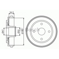 0 986 477 263 BOSCH Тормозной барабан