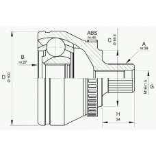 CVJ5621.10 OPEN PARTS Шарнирный комплект, приводной вал