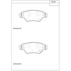 KD7351 ASIMCO Комплект тормозных колодок, дисковый тормоз