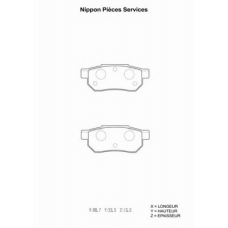 H361A04 NPS Комплект тормозных колодок, дисковый тормоз