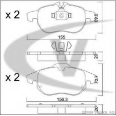 V40-8027 VEMO/VAICO Комплект тормозных колодок, дисковый тормоз