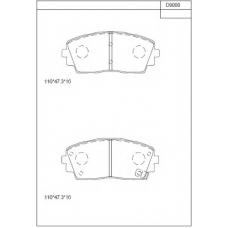 KD9000 ASIMCO Комплект тормозных колодок, дисковый тормоз