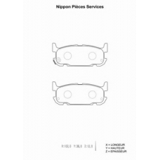 M361A16 NPS Комплект тормозных колодок, дисковый тормоз