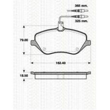 8110 28037 TRISCAN Комплект тормозных колодок, дисковый тормоз
