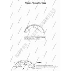 S350I09 NPS Комплект тормозных колодок