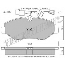687.1W TRUSTING Комплект тормозных колодок, дисковый тормоз