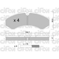 822-212-3 CIFAM Комплект тормозных колодок, дисковый тормоз