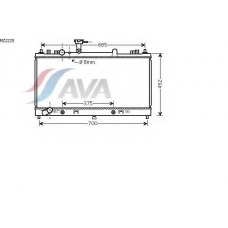 MZ2225 AVA Радиатор, охлаждение двигателя