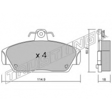 123.0 TRUSTING Комплект тормозных колодок, дисковый тормоз