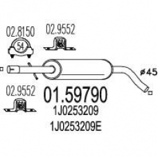 01.59790 MTS Средний глушитель выхлопных газов