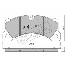 972.0 fri.tech. Комплект тормозных колодок, дисковый тормоз