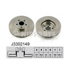 J3302149 NIPPARTS Тормозной диск