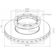 056.103-00A PE Automotive Тормозной диск