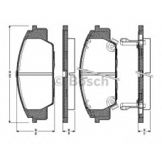 0 986 TB2 364 BOSCH Комплект тормозных колодок, дисковый тормоз