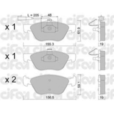 822-083-2 CIFAM Комплект тормозных колодок, дисковый тормоз