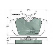 GDB466 TRW Комплект тормозных колодок, дисковый тормоз