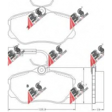 36655 ABS Комплект тормозных колодок, дисковый тормоз