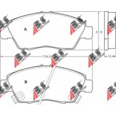36831 ABS Комплект тормозных колодок, дисковый тормоз