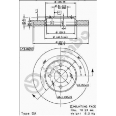 09.7357.10 BREMBO Тормозной диск
