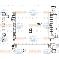 8MK 376 901-121 HELLA Радиатор, охлаждение двигателя