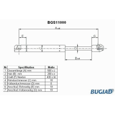 BGS11000 BUGIAD Газовая пружина, крышка багажник
