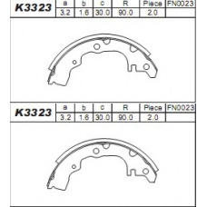 K3323 ASIMCO Комплект тормозных колодок