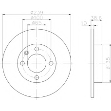 8DD 355 100-041 HELLA Тормозной диск