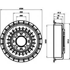 8DT 355 302-271 HELLA PAGID Тормозной барабан
