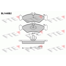 BL1440B2 FTE Комплект тормозных колодок, дисковый тормоз