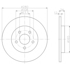 8DD 355 108-051 HELLA Тормозной диск
