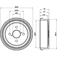 8DT 355 302-161 HELLA Тормозной барабан