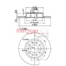 14873 METZGER Тормозной диск
